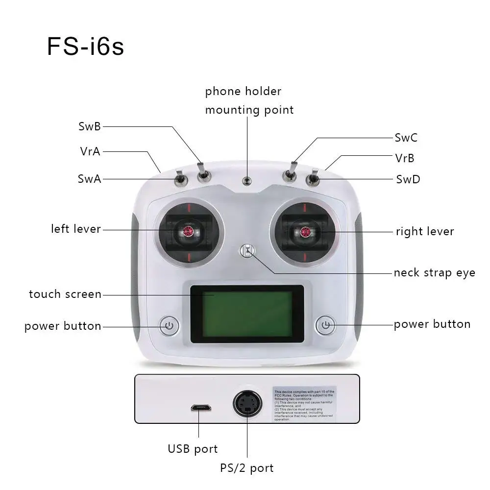Flysky Fs-i6s 10ch 2.4g Afhds 2a Rc Transmitter Control W/ Fs-ia6b