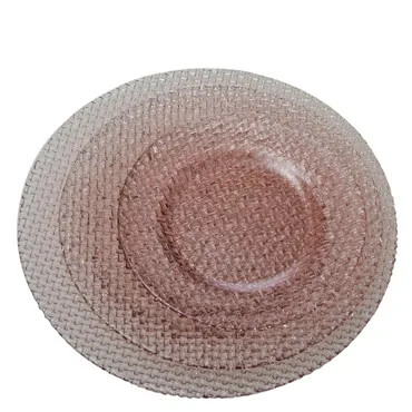 modern tableware round glass plate set for restaurant