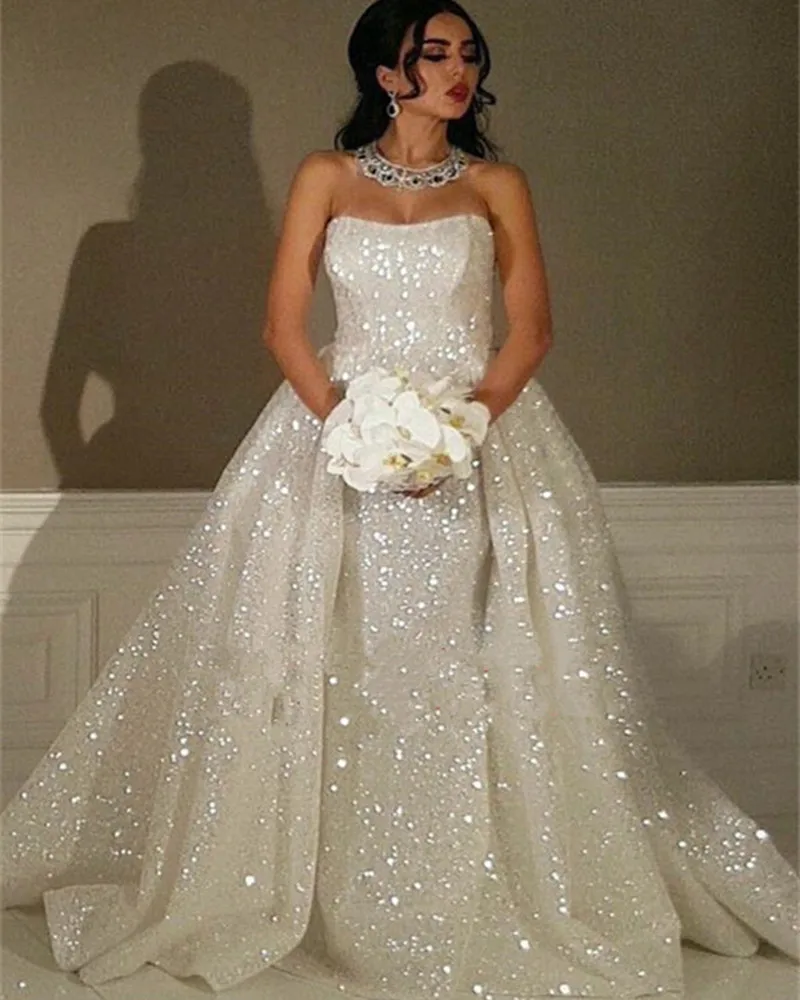 all over sparkle wedding dress