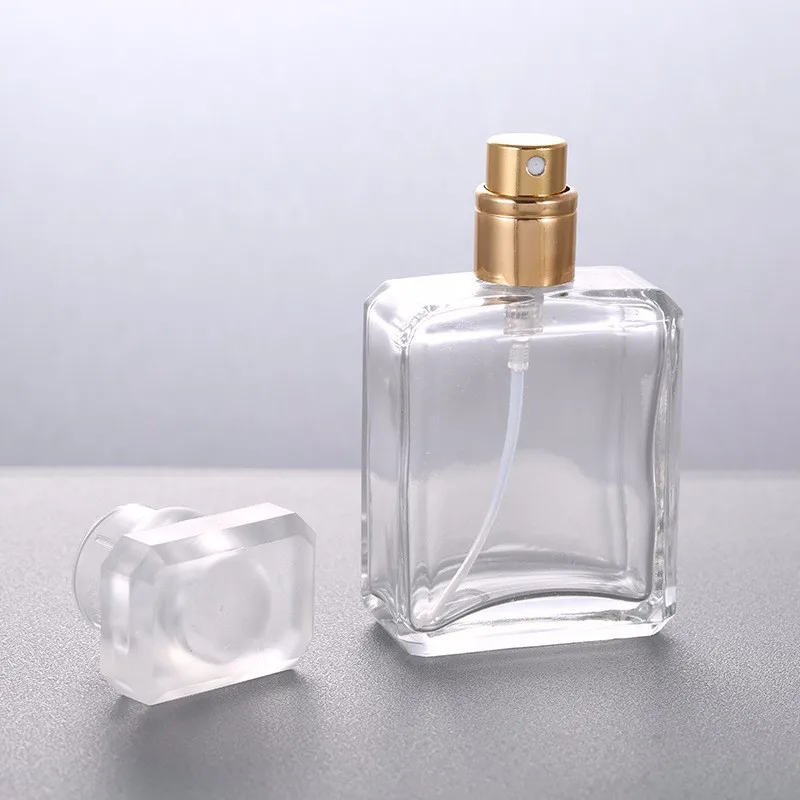 Custom Made Square 30ml 50ml 100ml Glass Perfume Bottle With Spray Cap ...
