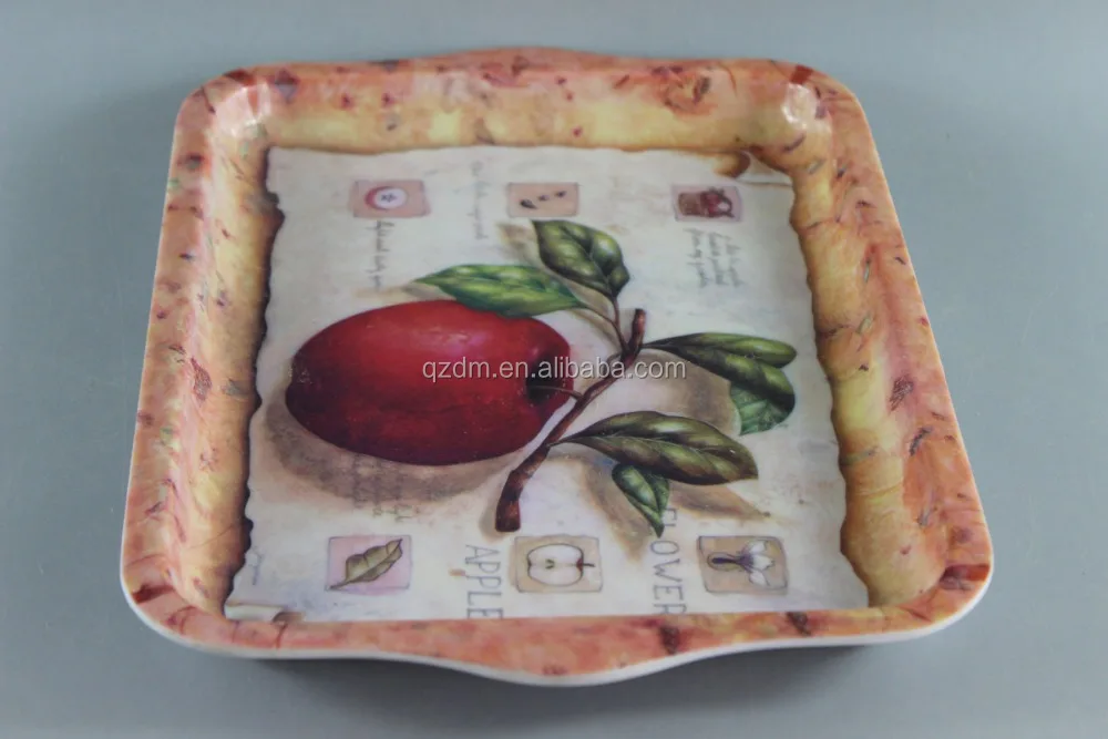Apple Print Melamine Serving Tray For Harvest Festival