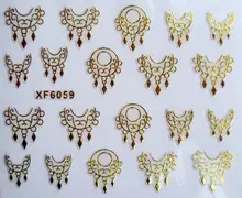 Ouro DIY design de Unhas De Transferência De Água Art Sticker decalques senhora mulheres instrumentos de manicure de Unhas Wraps Decalques