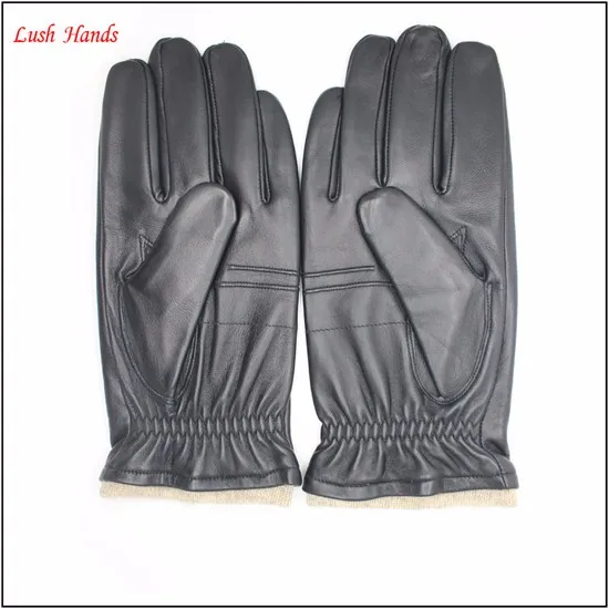 Men's winter leather gloves fashion and simple leather gloves