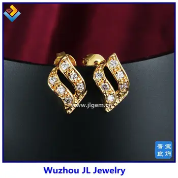 Fashion Design Diamond Stud Gold Earrings Ear Studs Fashion Design Diamond Stud Gold Earrings Ear Studs