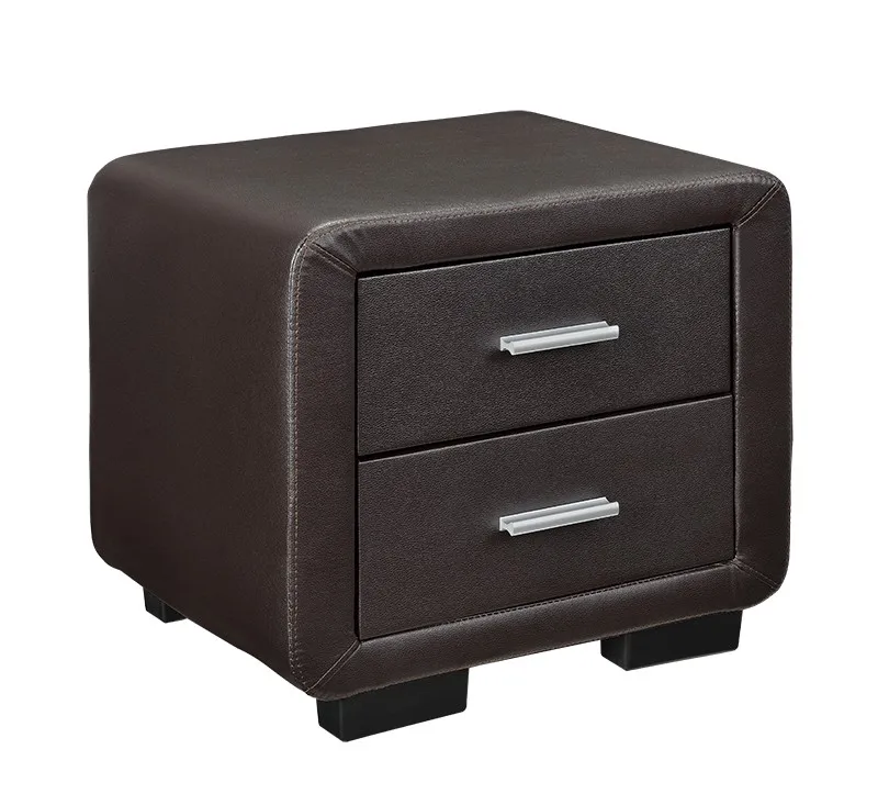Italian design faux leather PU bedeside table or night stand with two drawers