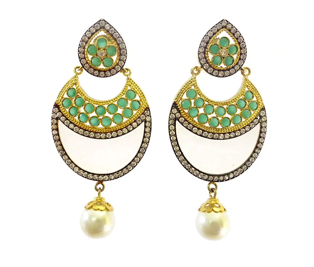 22 Carat Gold Earrings Design Find Get Quotations Emerald Mother Of Pearl And Simulated 22 Carat Gold Plated Fashion Drop Dangle Handmade