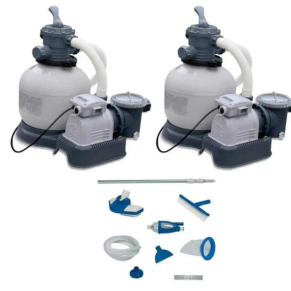 Get Quotations · Intex Deluxe Pool Maintenance Kit with Vacuum & Pole for  Minimum 800 GPH FlowIntex Krystal Clear