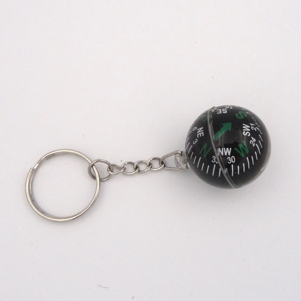 Multifunctional Ball Compass With Key Ring Spherical Sharp Keychain