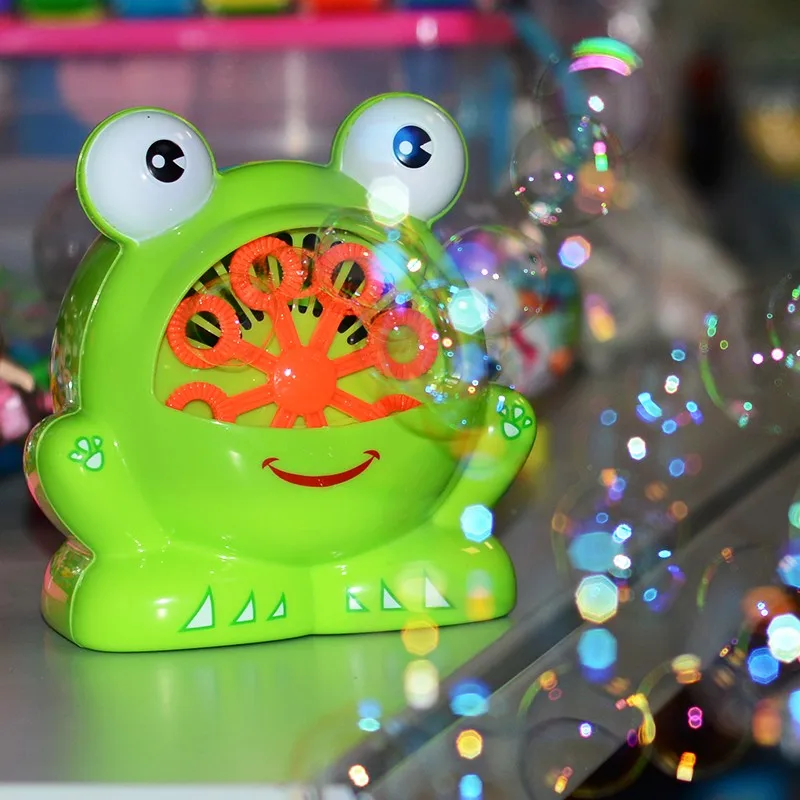 Frog Bubble Machine Set For Kids Includes Bubbles Blowing Toys And