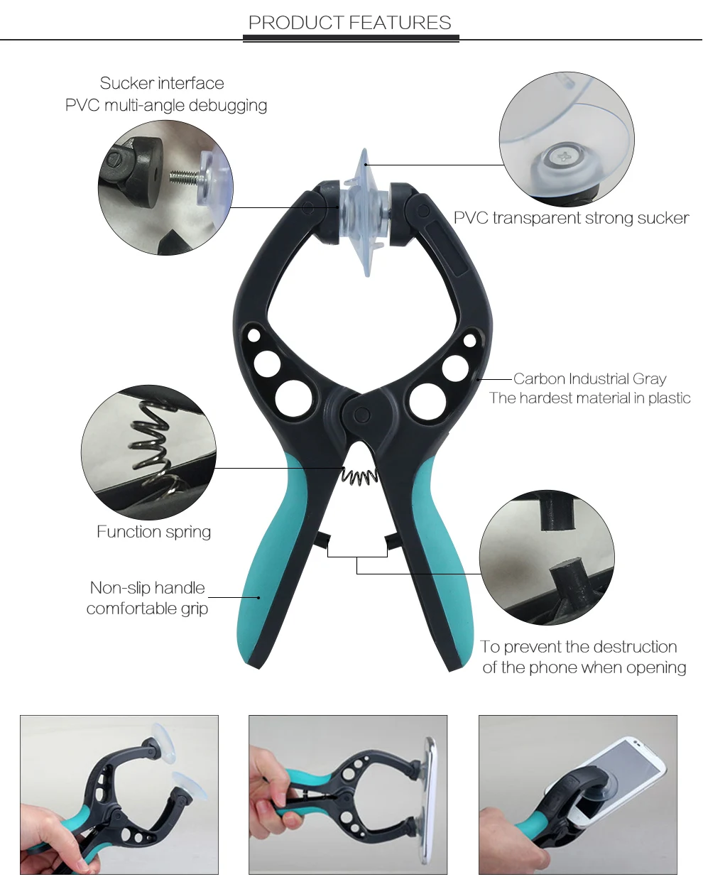 BEST S-W299 Mobile Phone LCD Screen Opening Pliers Suction Cup for iPhone iPad Samsung Cell Phone Repair Tool