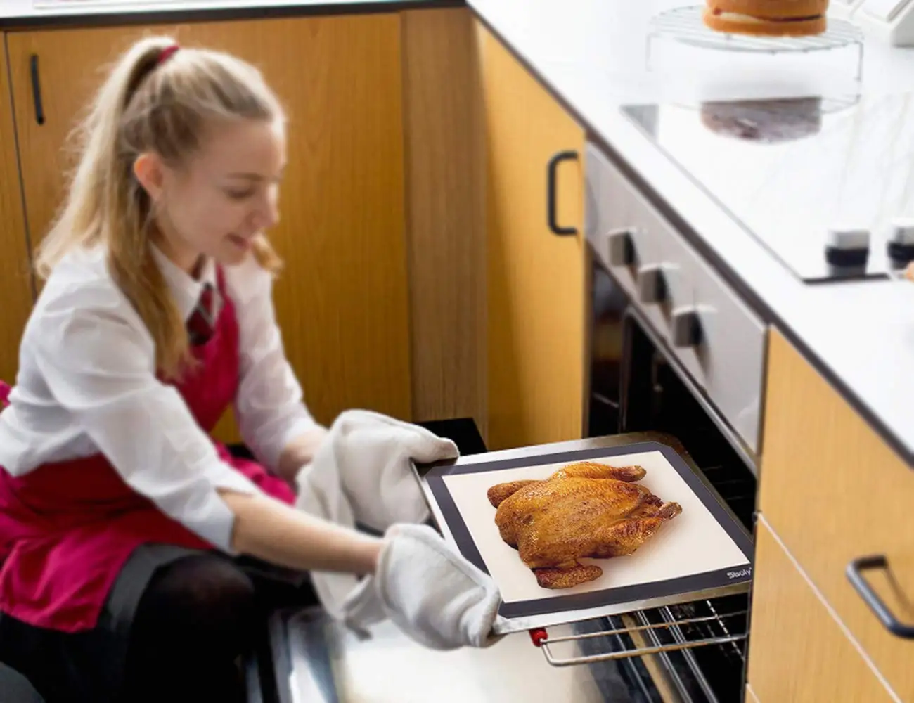 Customized Full Size Nonstick Silicone Baking Mat For Grill / Fondant