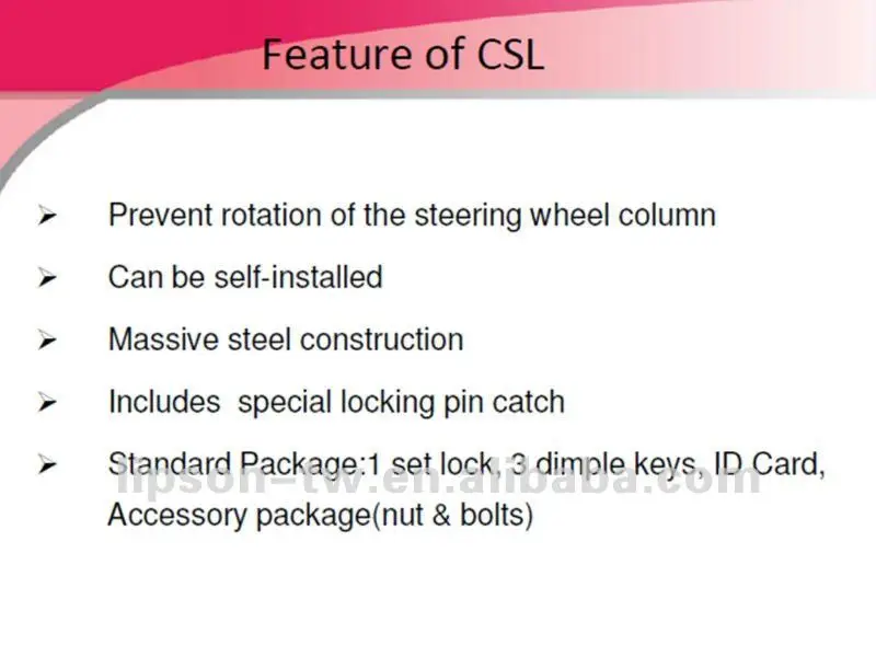 Black Powder Coated Lock Set And Chrome Plated Lock Pin Car Steering