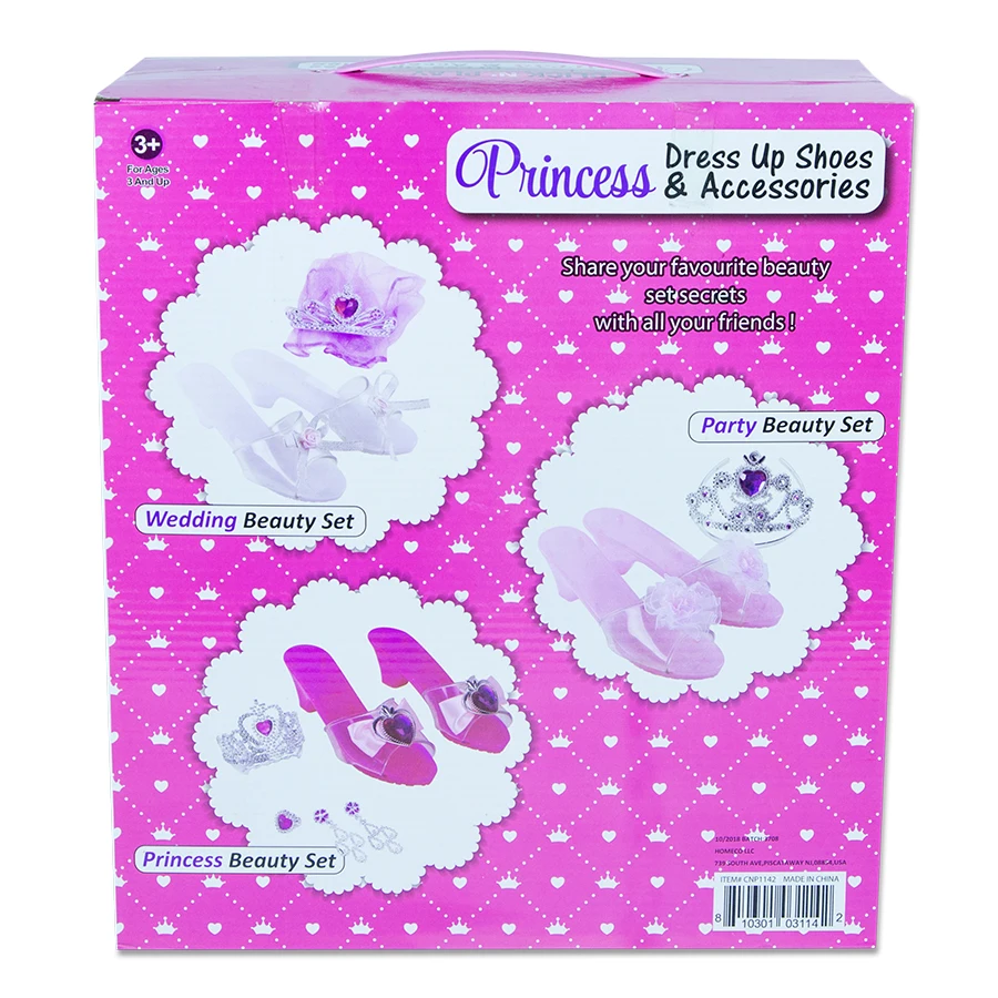 *Novelty fashion girls beauty play set toys! princess dress up set & Play Shoes and Tiara (Includes 3 Pairs of Shoes + 3 Tiaras).jpg