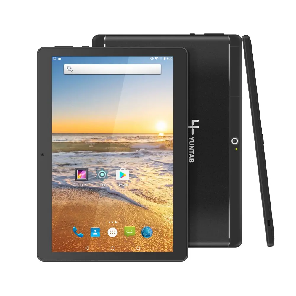 Yuntab 10.1 inch Unlocked 3G Wifi Tablet PC Quad Core Android 5.1 Lollipop MTK 16G Smart Phone 2G 3G Wifi Google Tablet IPS 1280X800 Bluetooth GPS Cellphone (Black)