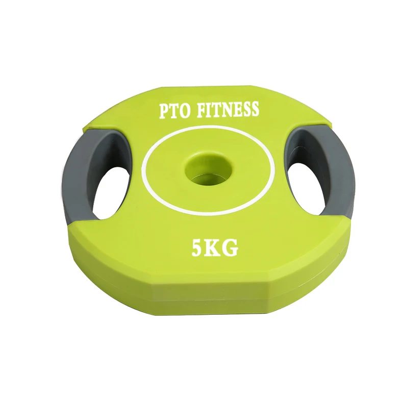 Tpu Coated Regular Barbell Plates With Three Handle Holes Buy Barbell