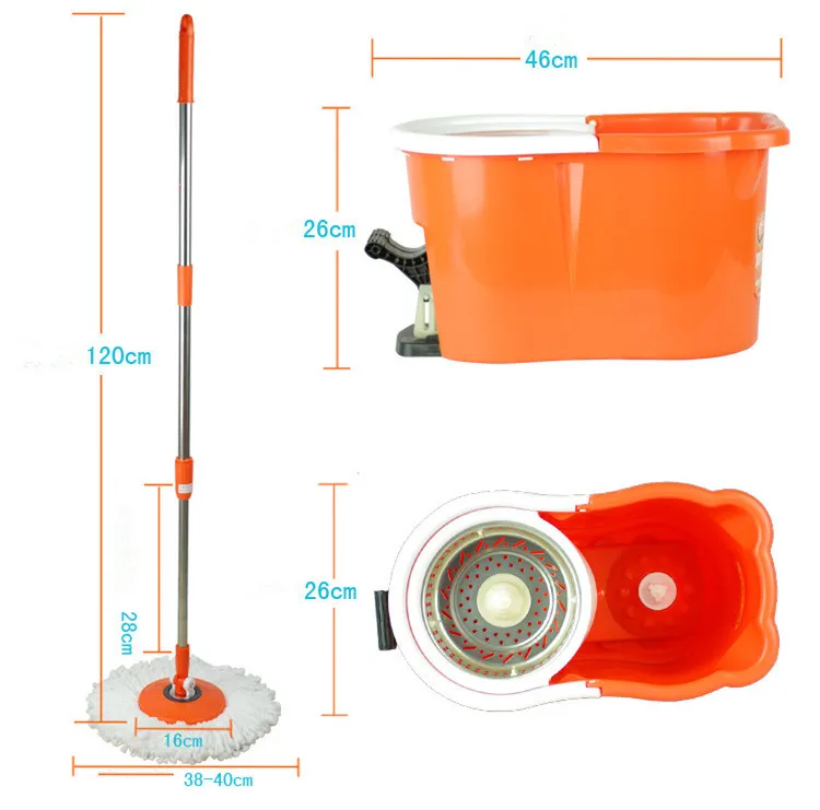 Dust cleaning professional thick bucket 360 automatic magic mops as seen on TV