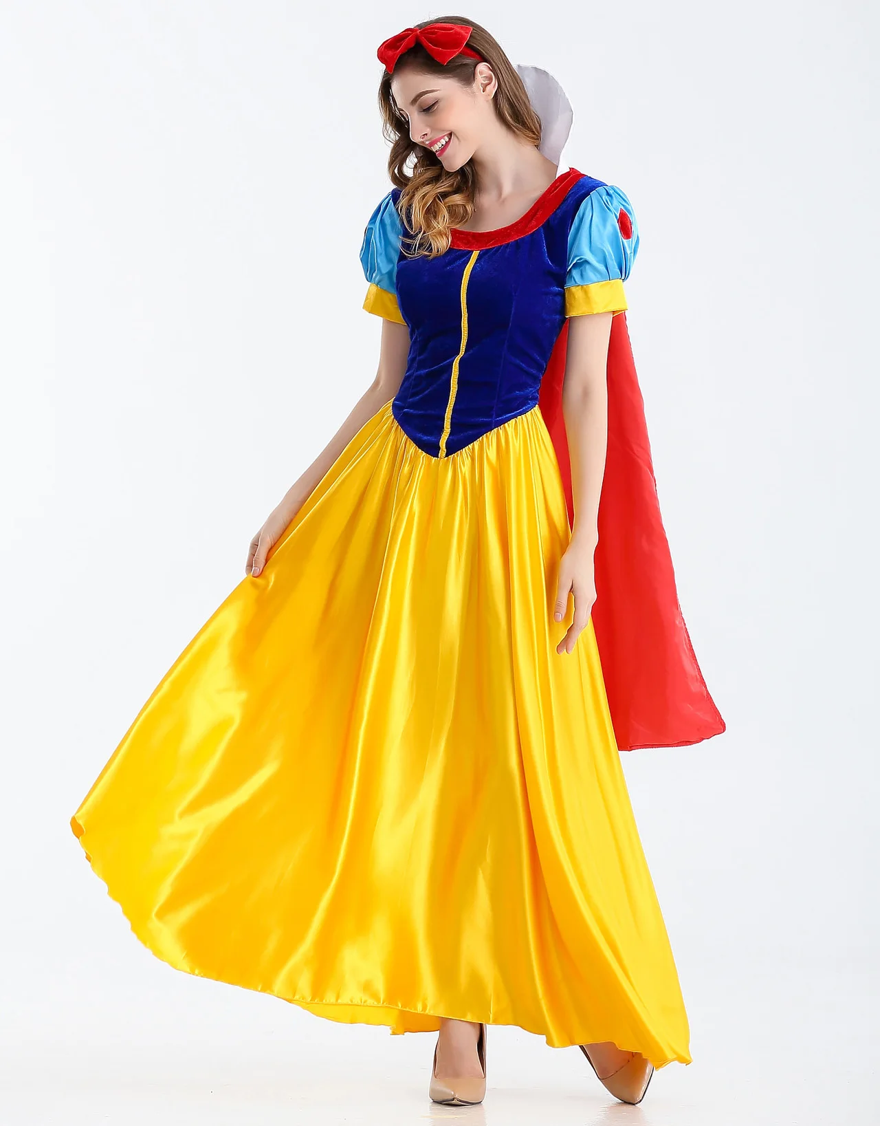 Adult halloween cosplay costume female stage performance wear snow white overskirt Frozen fairy tale women dresses