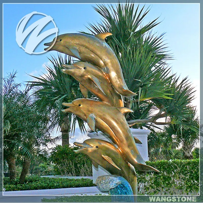 Swimming Pool Decor Bronze Dolphin Water Fountain Sculpture Buy