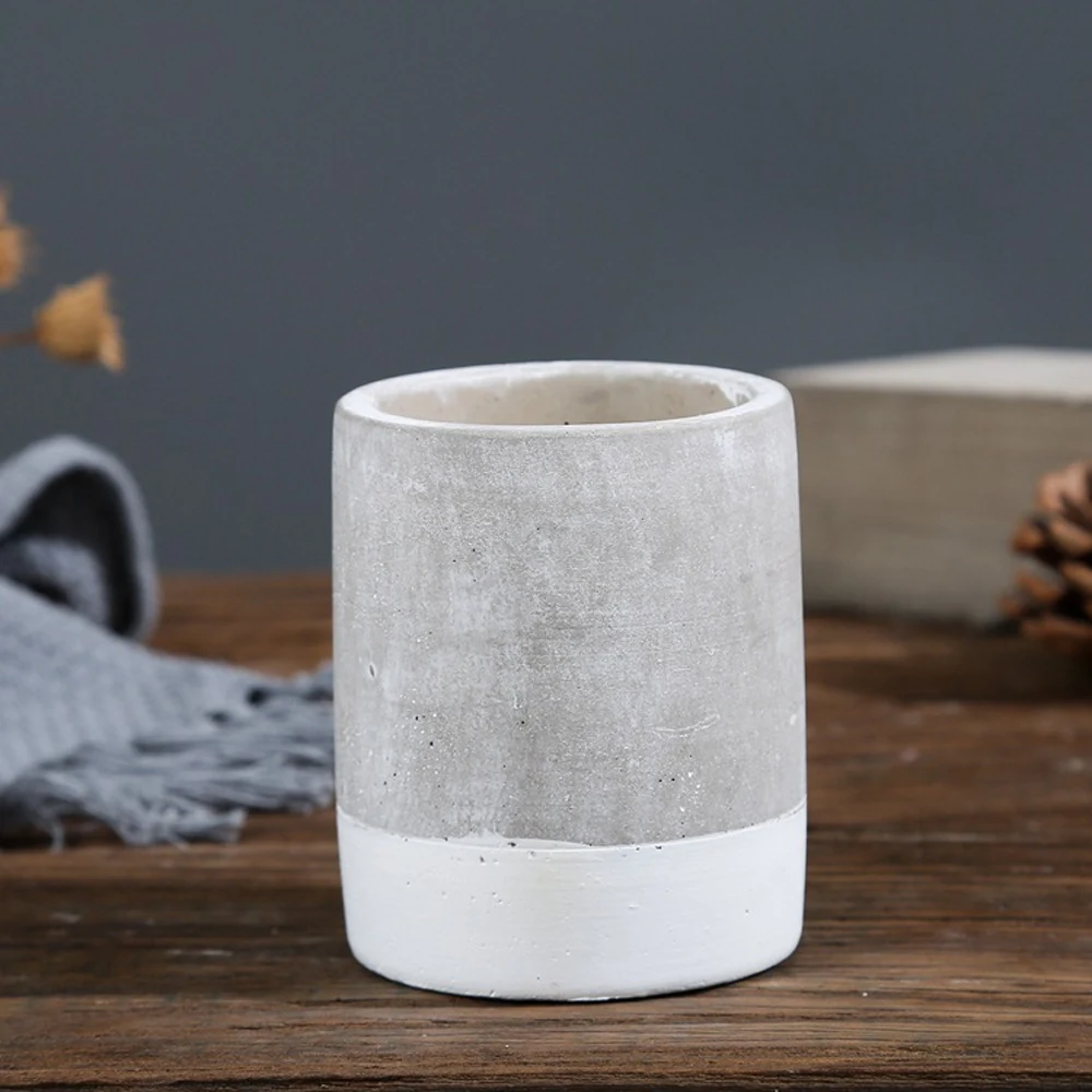 Creative Aromatherapy Cement Candle Cup Paraffin Wax Candle Holder