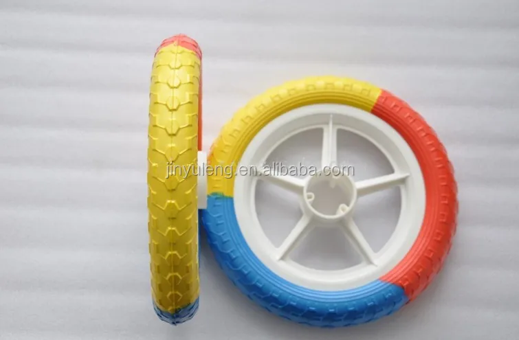 high quality puncture proof 12'' EAV solid foam wheel plastic rim Children's balanced bike child wheel balance car wheels