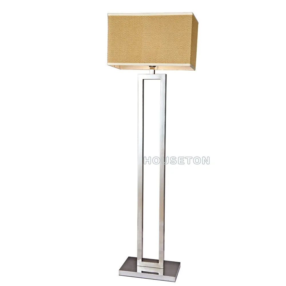 Zhongshan Indoor Home Decor Metal Rectangular Shade Chrome Floor