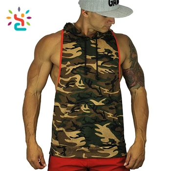 sleeveless camo hoodie