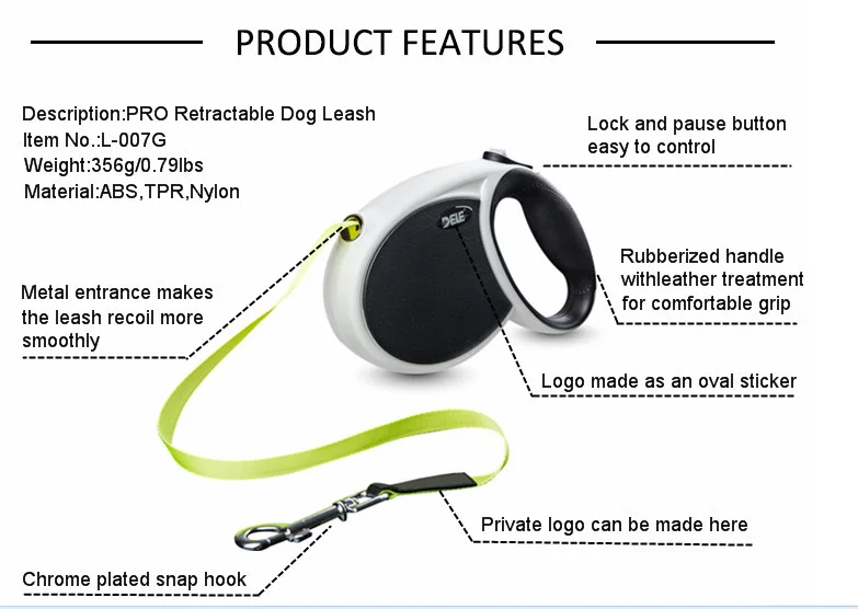 Dele 2021 Dog Leash Retractable Automatic Extendable Outdoor