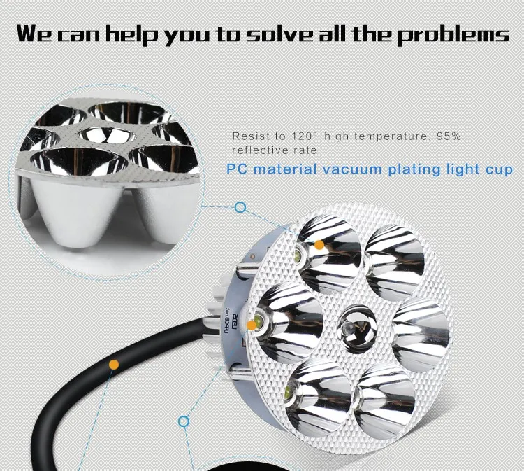 Electrombile LED headlight motorcycle Headlamps Super bright universal voltage built-in headlamps with 6 beads