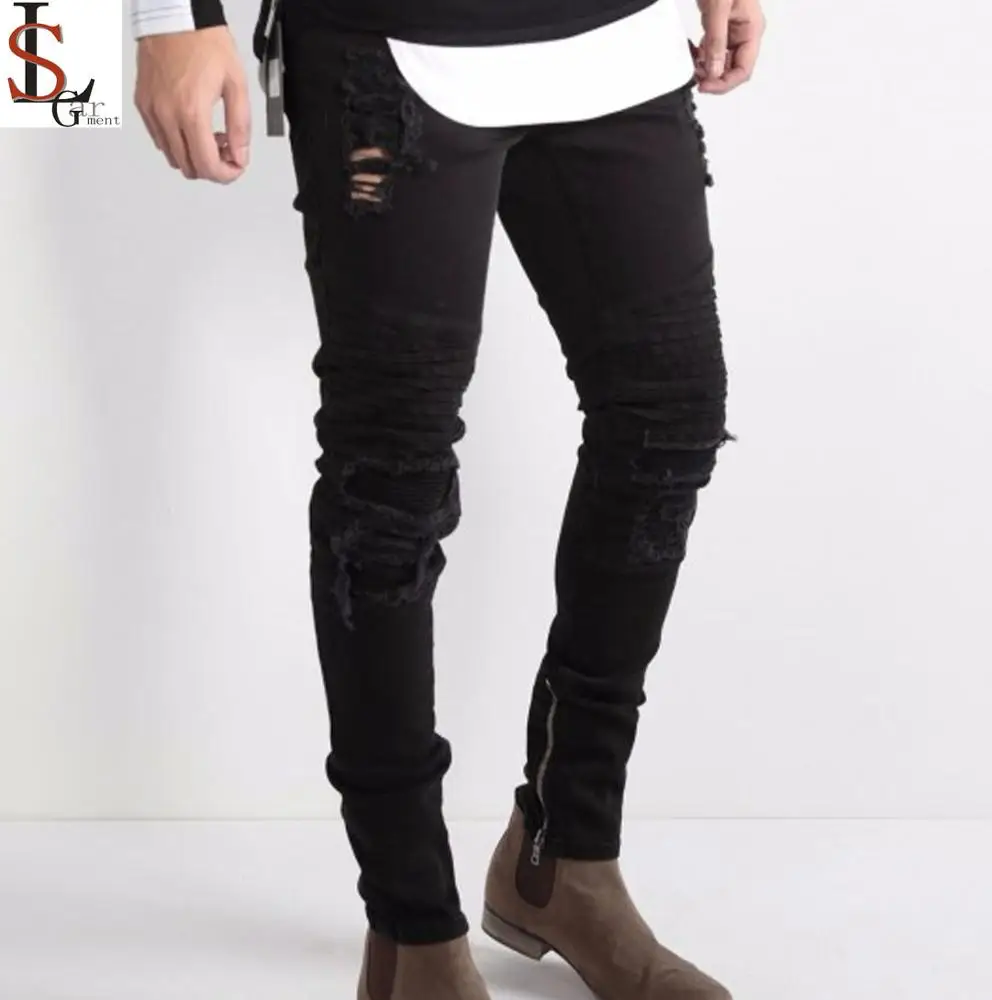 new look mens black ripped jeans