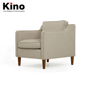Modern Fabric Sofas Couches Single Seat Sofa Chair Wooden Legs