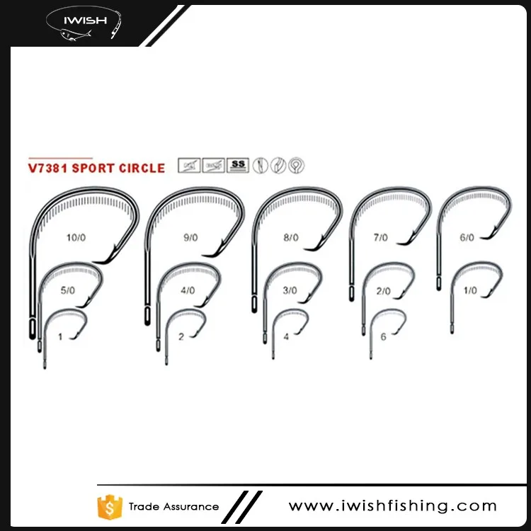 Bulk Fishing Hooks Black Nickle Sport Circle Hook Size Chart - Buy