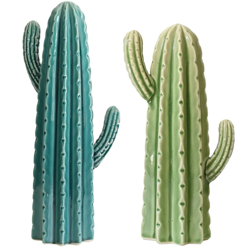 Most Popular Green Glazed Ceramic Cactus For Home Decoration - Buy ...