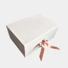 Luxury rose gold logo matte white foldable cardboard dancing shoes packaging box