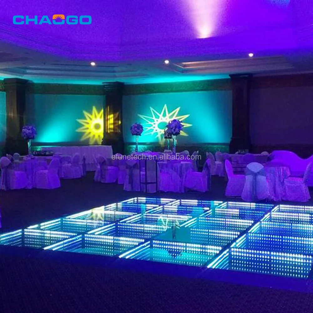 Illuminated Mirror Tempered Glass Dance Floor Factory Directly Rgb