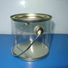 clear candy pails with golden tinplate lid and bottom