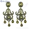 Imperial Victorian Diamond Gold Plated 925 Sterling Silver Earrings Jewelry