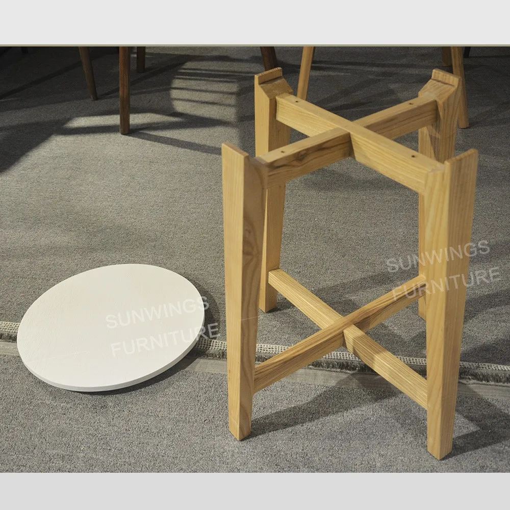 Ronde ontwerp massief houten bijzettafel salontafel met marmeren ...