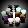 Natural Stone Ear Flesh Tunnel Plugs Piercing Single Flared White Opal Stone Ear Gauges Expander 4mm-16mm Piercing Jewelry