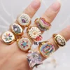 2019 cz eternity ring pave cubic zirconia engagement band sterling silver rainbow classic charming big rings