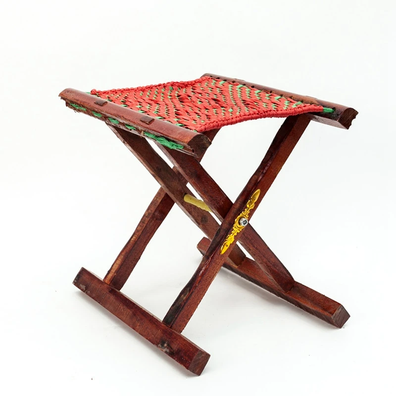 Wooden Campstool Small Portable Outdoor Canvas Folding Stool Chair