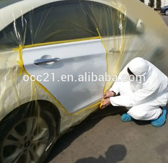 Plastic Disposable Auto Paint Cover Masking Film For Car Paint