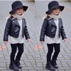 Children's Warm Jacket Faux Leather Spring&Autumn Girl Boy Kids Baby Outwear Leather Unisex Coat Short Clothes Dropshipping 1220