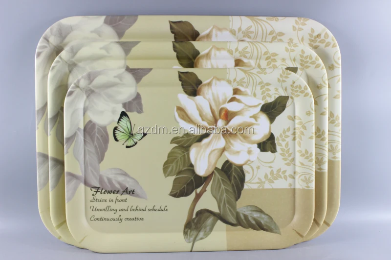 Korean-style Melamine Rectangle Tray Set Matte