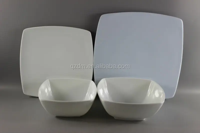 16 pcs melamine square ware dinner ware solid color