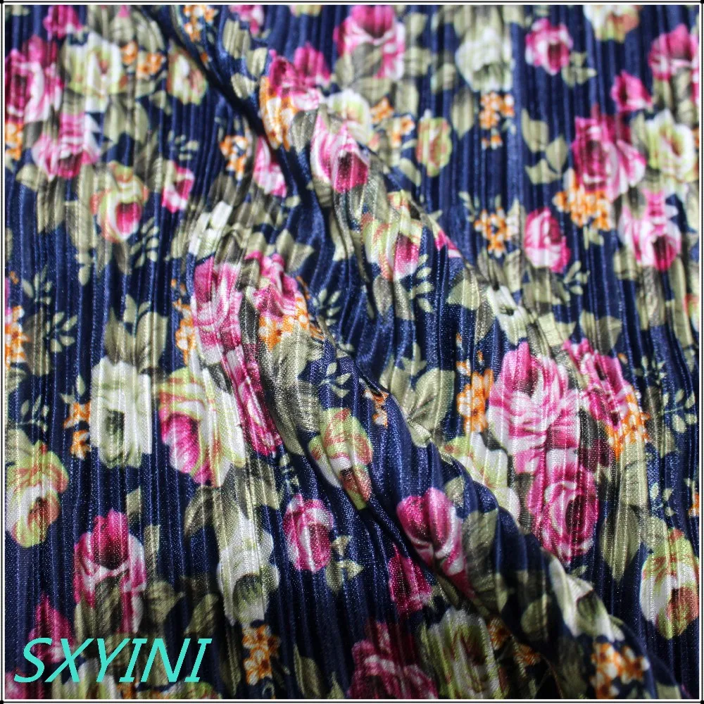Shaoxing Yini Hot Sale 100% Polyester Printed Crepe Fabric Crinkle ...