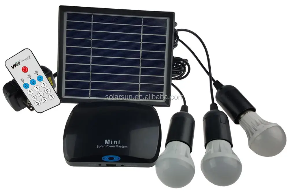 DC System Kit DC 9V 5v 3W small solar home set 3W solar generator led light kits
