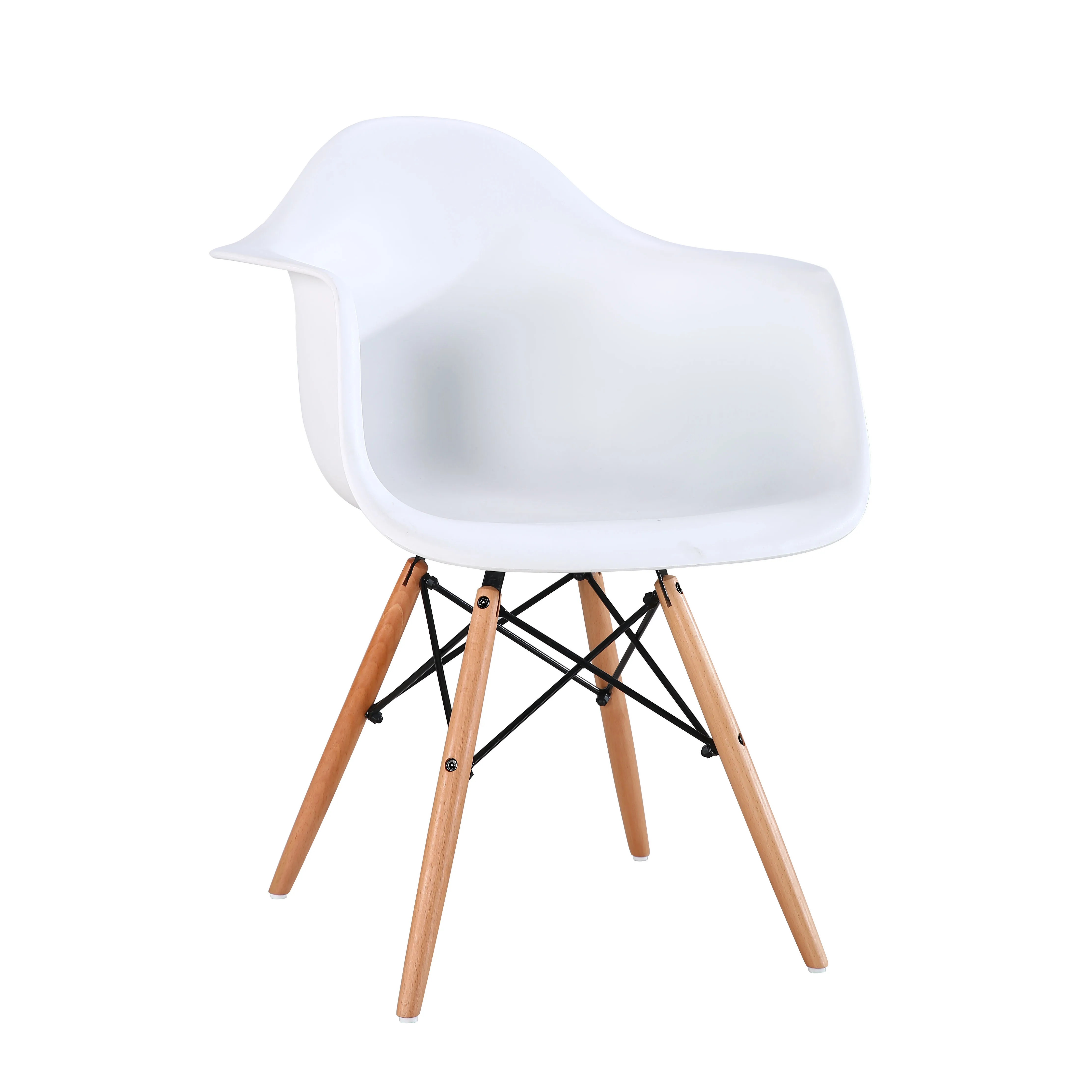 Cheap Modern Pp Garden Armchair Armed White Outdoor Plastic Shell Design Dining Room Chairs Weight Buy Armed Plastic Dining Chairs With Beech Wood Legs