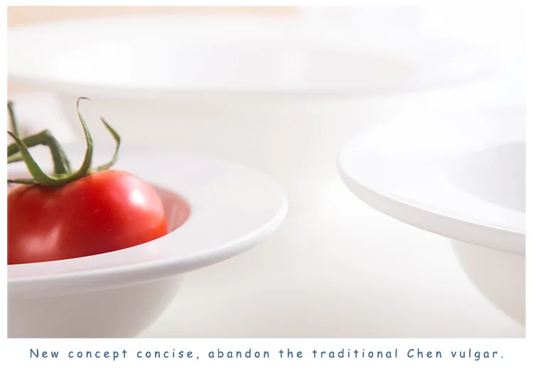 Hat Shaped Porcelain Round Deep Plate for Restaurant