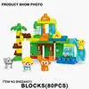 Plastic ABS 80PCS DIY Block Toys Happy Forest Large Building Block Toys