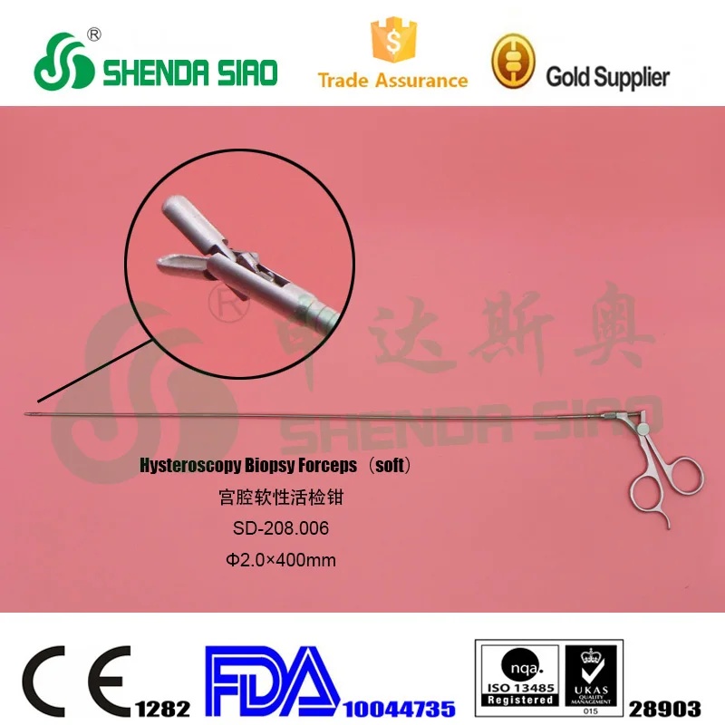 Surgical Gynecology Stainless Steel Soft Hysteroscopy Biopsy Forceps